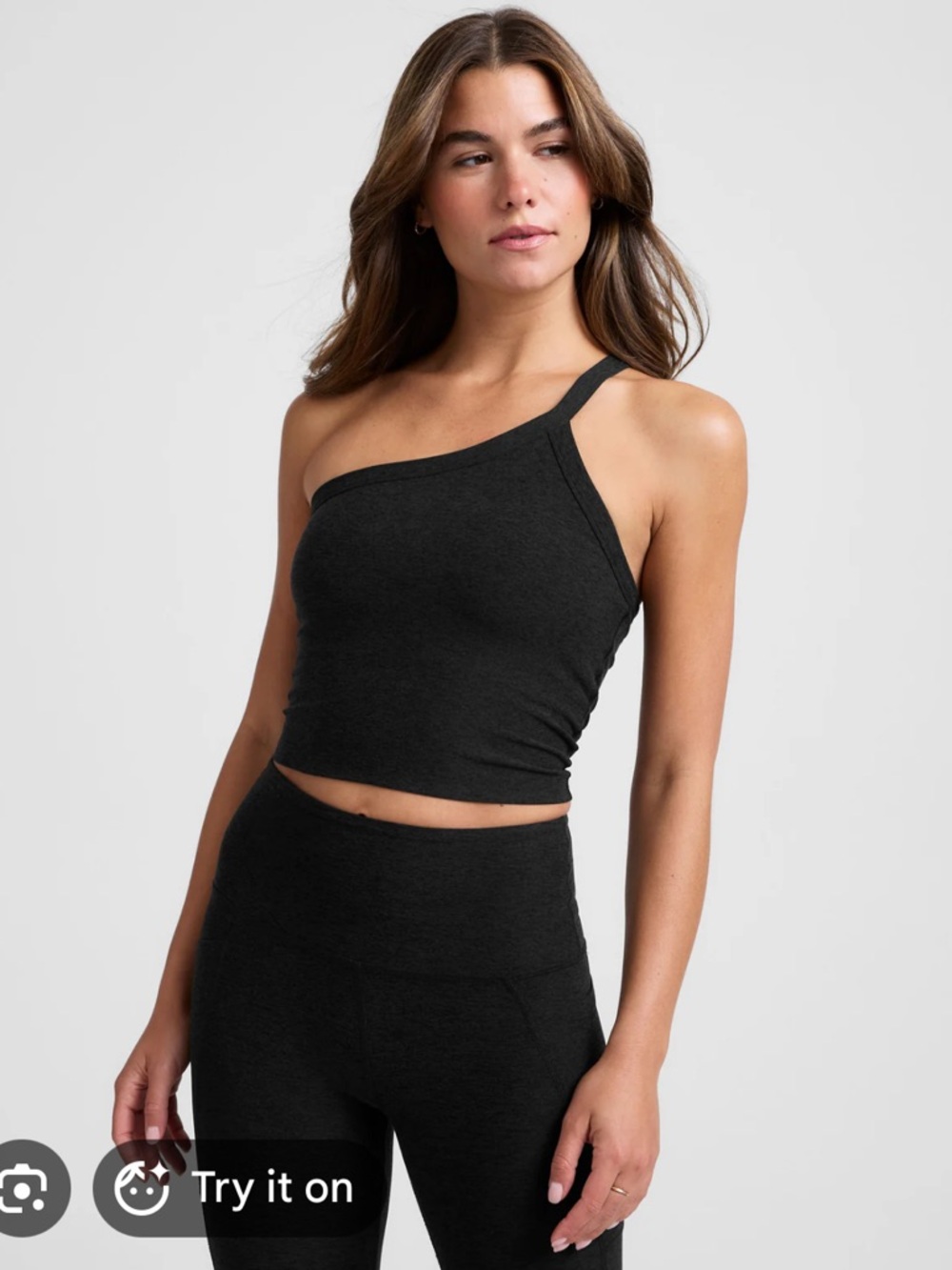 Beyond Yoga Spacedye one shoulder asymmetric crop top